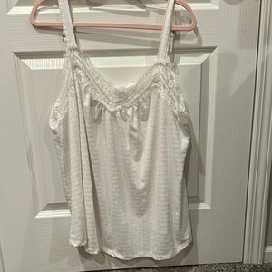 White Birch 3x white lace and eyelet tank tops with adjustable straps